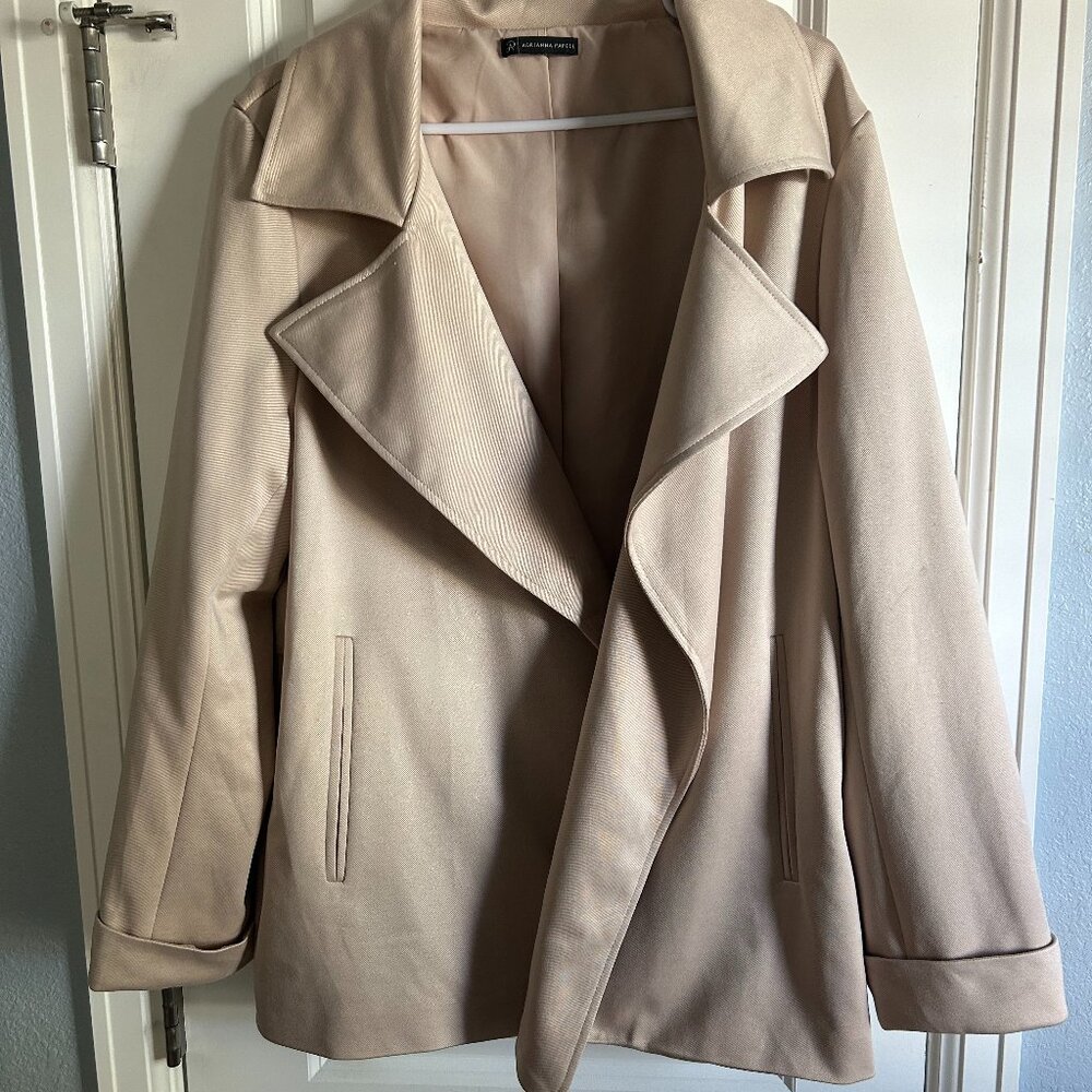 Adrianna Papell Open Front Long Blazer